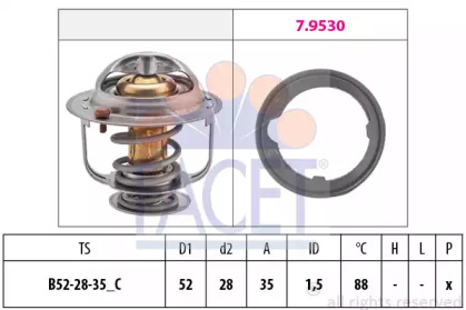 Термостат / прокладка FACET для HONDA JAZZ II (GD_, GE3, GE2) 1.3 (GD1)