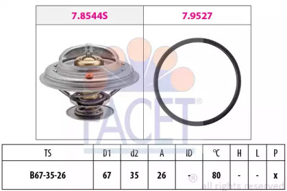 Термостат / прокладка FACET для VW MULTIVAN V (7HM, 7HN, 7HF, 7EF, 7EM, 7EN) 3.2 V6
