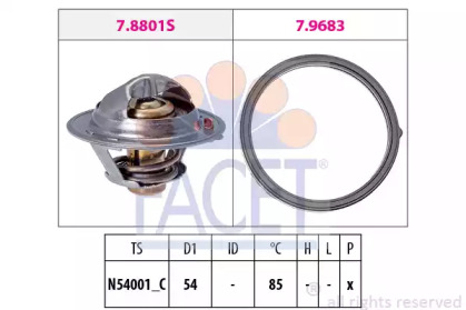 Термостат FACET для KIA SOUL (AM) 1.6 CRDi 115
