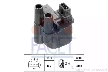 Катушка зажигания / элемент катушки зажигания FACET для RENAULT KANGOO (KC0/1_) 1.4 (KC0C, KC0H, KC0B, KC0M)
