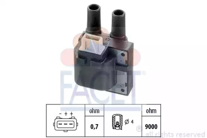 Катушка зажигания / элемент катушки зажигания FACET для RENAULT KANGOO (KC0/1_) 1.4 (KC0C, KC0H, KC0B, KC0M)