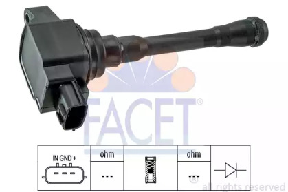 Катушка зажигания / элемент катушки зажигания FACET для NISSAN CUBE (Z12) 1.6 16V