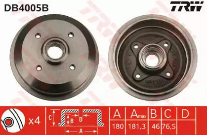 Тормозной барабан TRW для FORD ESCORT IV Turnier (AWF, AVF) 1.6 D