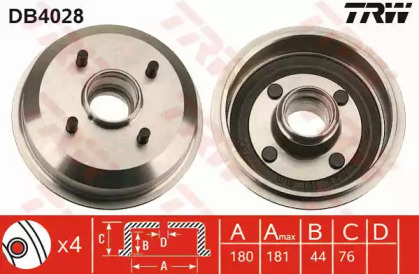 Барабанный тормозной механизм TRW для MAZDA 121 III (JASM, JBSM) 1.8 D