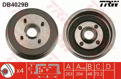 Барабанный тормозной механизм TRW для FORD FIESTA III (GFJ) 1.6