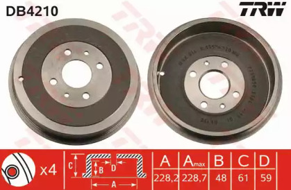 Барабанный тормозной механизм TRW для ALFA ROMEO 146 (930_) 1.7 i.e. 16V (930.B1)