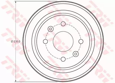 Барабанный тормозной механизм TRW для CHEVROLET AVEO Хэтчбек (T250, T255) 1.2 LPG