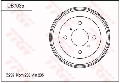 Тормозной барабан TRW для NISSAN TIIDA Хэтчбек (C11) 1.6