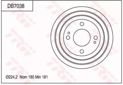 Тормозной барабан TRW для HONDA JAZZ II (GD_, GE3, GE2) 1.2 i-DSI (GD5, GE2)