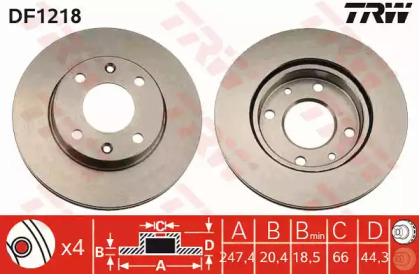 Дисковой тормозной механизм TRW для PEUGEOT 205 I (741A/C) 1.6 GTI