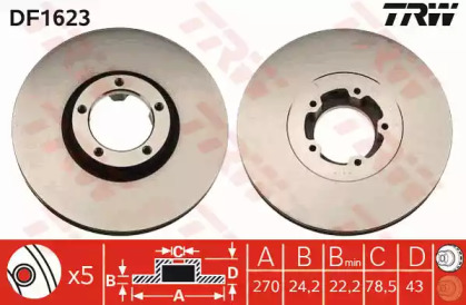 Дисковой тормозной механизм TRW для FORD TRANSIT Фургон (E_ _) 2.0 i (EAL, EAS)