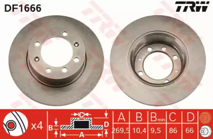 Тормозной диск TRW для SAAB 99 2.0
