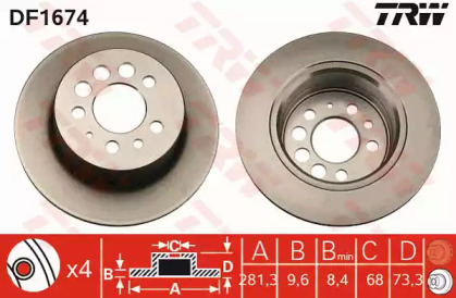 Дисковой тормозной механизм TRW для VOLVO 940 II (944) 2.3 Turbo