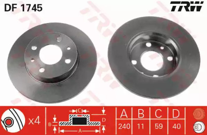 Тормозной диск TRW для ALFA ROMEO 146 (930_) 1.7 i.e. 16V (930.B1)
