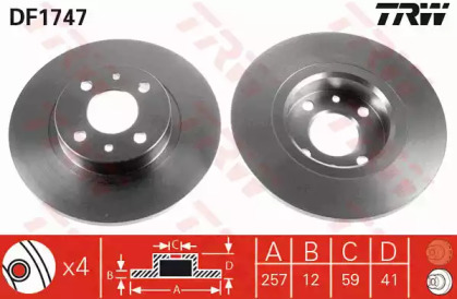 Дисковой тормозной механизм TRW для ALFA ROMEO 146 (930_) 1.9 TD (930.B4A)