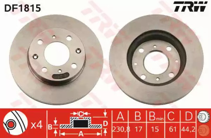 Дисковой тормозной механизм TRW для HONDA CRX I (AF, AS) 1.6 i 16V (AS)