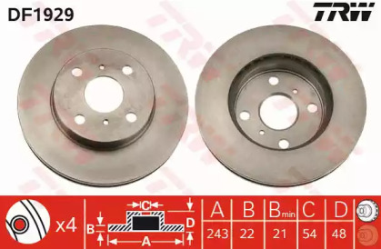 Тормозной диск TRW для TOYOTA CARINA II седан (_T15_) 1.6 (AT151_)
