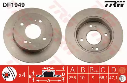 Дисковой тормозной механизм TRW для NISSAN SILVIA (S110) 1.8
