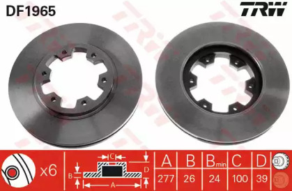 Тормозной диск TRW для NISSAN TERRANO I (WD21) 2.4 i 4WD