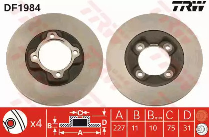 Тормозной диск TRW для MAZDA 323 II (BD) 1.1