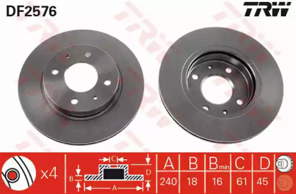 Дисковой тормозной механизм TRW для NISSAN SUNNY III Liftback (N14) 2.0 D
