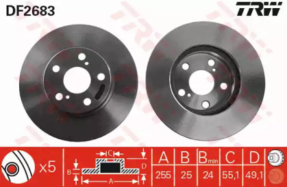 Тормозной диск TRW для TOYOTA CARINA E седан (_T19_) 1.8 i 16V (AT191)