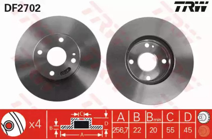 Тормозной диск TRW для MAZDA 323 C V (BA) 1.8 16V