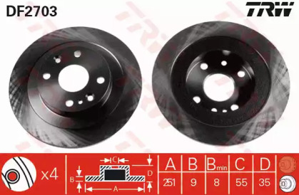 Тормозной диск TRW для MAZDA 323 S IV (BG) 1.3 16V