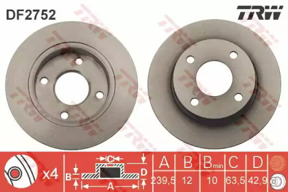 Тормозной диск TRW для MAZDA 121 III (JASM, JBSM) 1.8 D