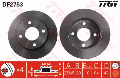 Тормозной диск TRW для FORD FIESTA III (GFJ) 1.6