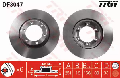 Тормозной диск TRW для ISUZU CAMPO (KB) 2.0 (KB28)
