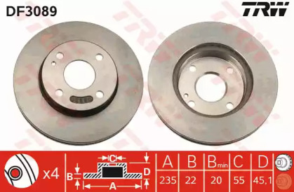 Дисковой тормозной механизм TRW для MAZDA 323 S IV (BG) 1.8 16V Turbo 4WD