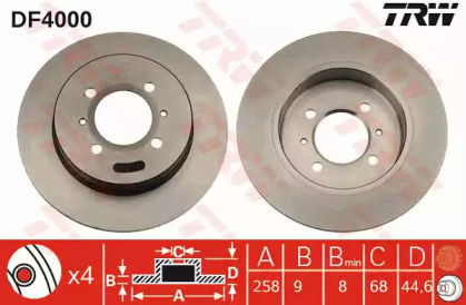 Тормозной диск TRW для NISSAN SUNNY III Liftback (N14) 2.0 i 16V