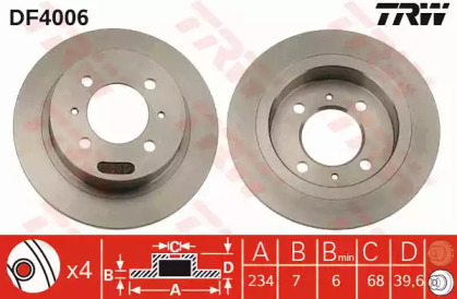 Дисковой тормозной механизм TRW для NISSAN SUNNY III Liftback (N14) 2.0 D
