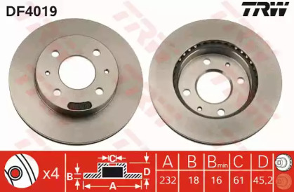 Дисковой тормозной механизм TRW для NISSAN ALMERA I (N15) 1.4 GX,LX