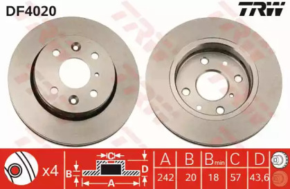 Дисковой тормозной механизм TRW для KIA SHUMA (FB) 1.8 i 16V