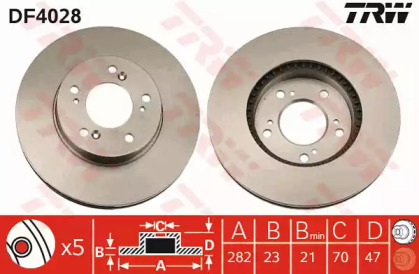 Тормозной диск TRW для HONDA PRELUDE V (BB_) 2.2 16V (BB6, BB8)