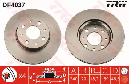 Тормозной диск TRW для ALFA ROMEO 146 (930_) 1.7 i.e. 16V (930.B1)