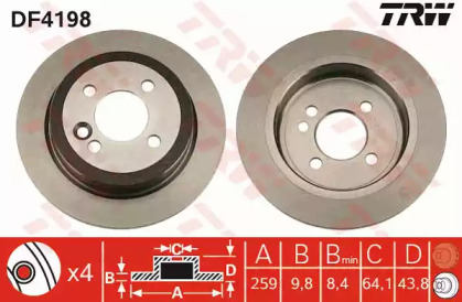 Дисковой тормозной механизм TRW для MINI MINI Кабриолет (R52) Cooper