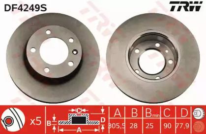 Тормозной диск TRW для NISSAN INTERSTAR Фургон (X70) dCi 140