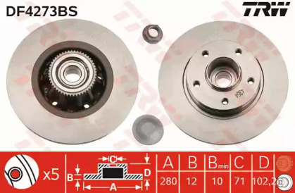 Тормозной диск TRW для NISSAN PRIMASTAR Фургон (X83) 2.0