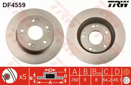 Дисковой тормозной механизм TRW для HONDA INTEGRA купе (DC2, DC4) 1.8 Type-R