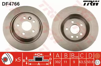 Дисковой тормозной механизм TRW для LAND ROVER RANGE ROVER EVOQUE Кабриолет (L538) 2.0 4x4