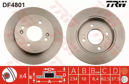 Тормозной диск TRW для KIA PICANTO (BA) 1.0
