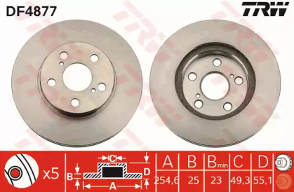 Тормозной диск TRW для TOYOTA CARINA E седан (_T19_) 1.8 i 16V (AT191)