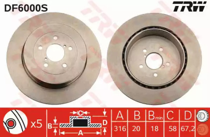 Дисковой тормозной механизм TRW для SUBARU IMPREZA седан (GD) 2.0 WRX STi AWD (GDB)