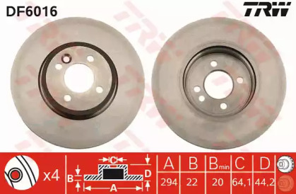 Дисковой тормозной механизм TRW для MINI MINI Кабриолет (R52) Cooper