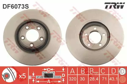 Тормозной диск TRW для JAGUAR S-TYPE (X200) 2.7 D