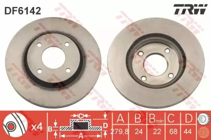 Тормозной диск TRW для NISSAN CUBE (Z12) 1.6 16V