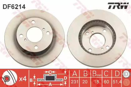 Тормозной диск TRW для NISSAN PIXO (UA0) 1.0